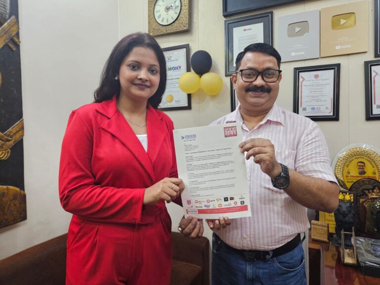 लखनऊ से लॉन्च हो रहे नए सैटेलाइट न्यूज चैनल आज की खबर में एंकर प्रगति ठाकुर की एंट्री,चेयरमैन डॉ चंद्रसेन वर्मा ने दी बधाई
