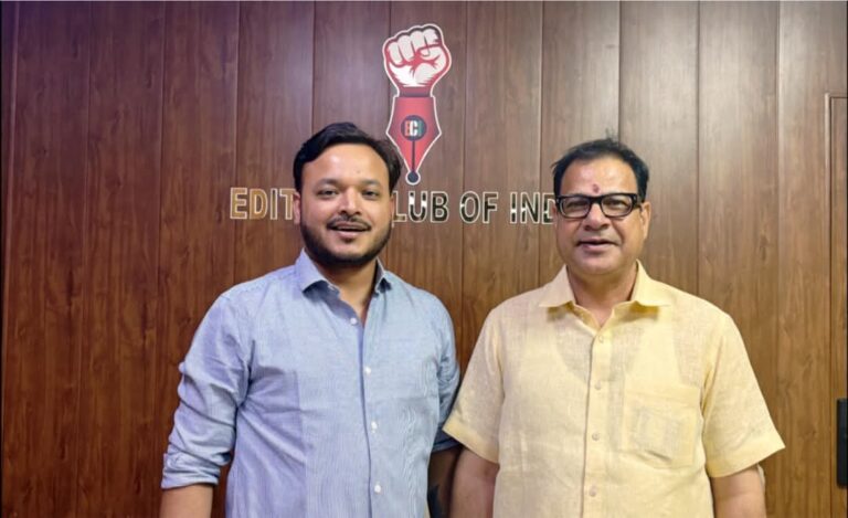 ‘डेली 24 भारत’ के चेयरमैन दीपक शर्मा ने एडिटर्स क्लब के राष्ट्रीय महासचिव डॉ.सुनील कौशिक से की मुलाकात